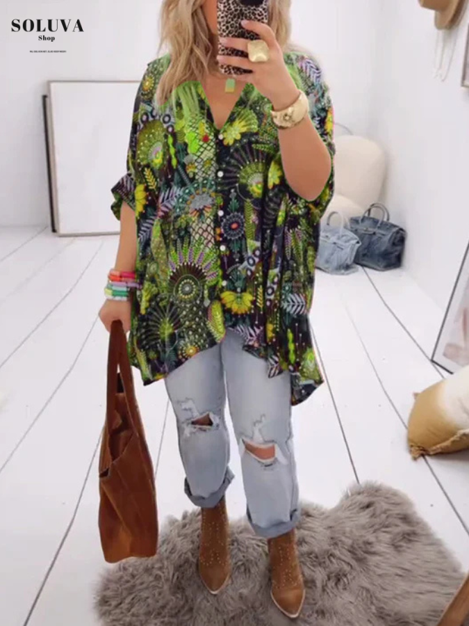 Olivia - Zachte Print Blouse