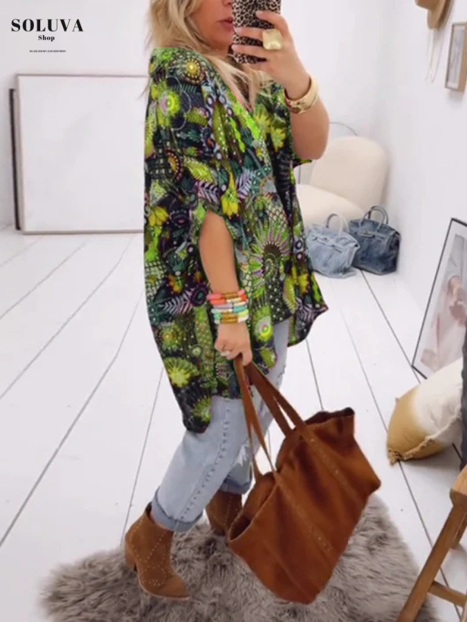 Olivia - Zachte Print Blouse