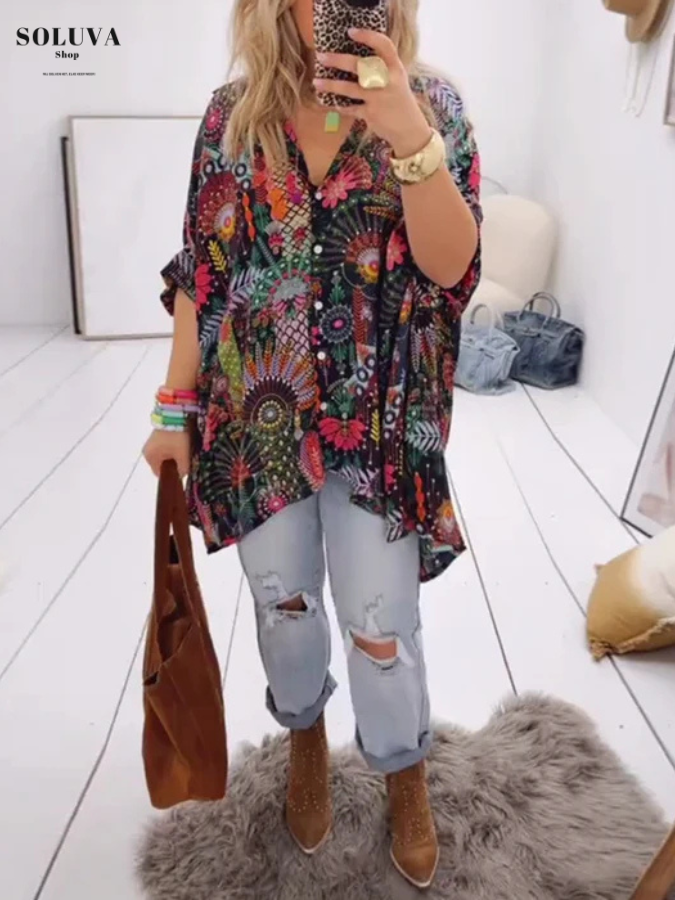 Olivia - Zachte Print Blouse