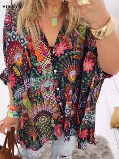 Olivia - Zachte Print Blouse