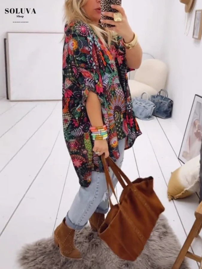 Olivia - Zachte Print Blouse