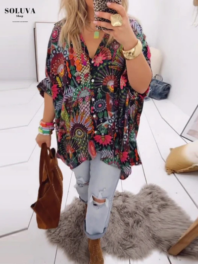 Olivia - Zachte Print Blouse