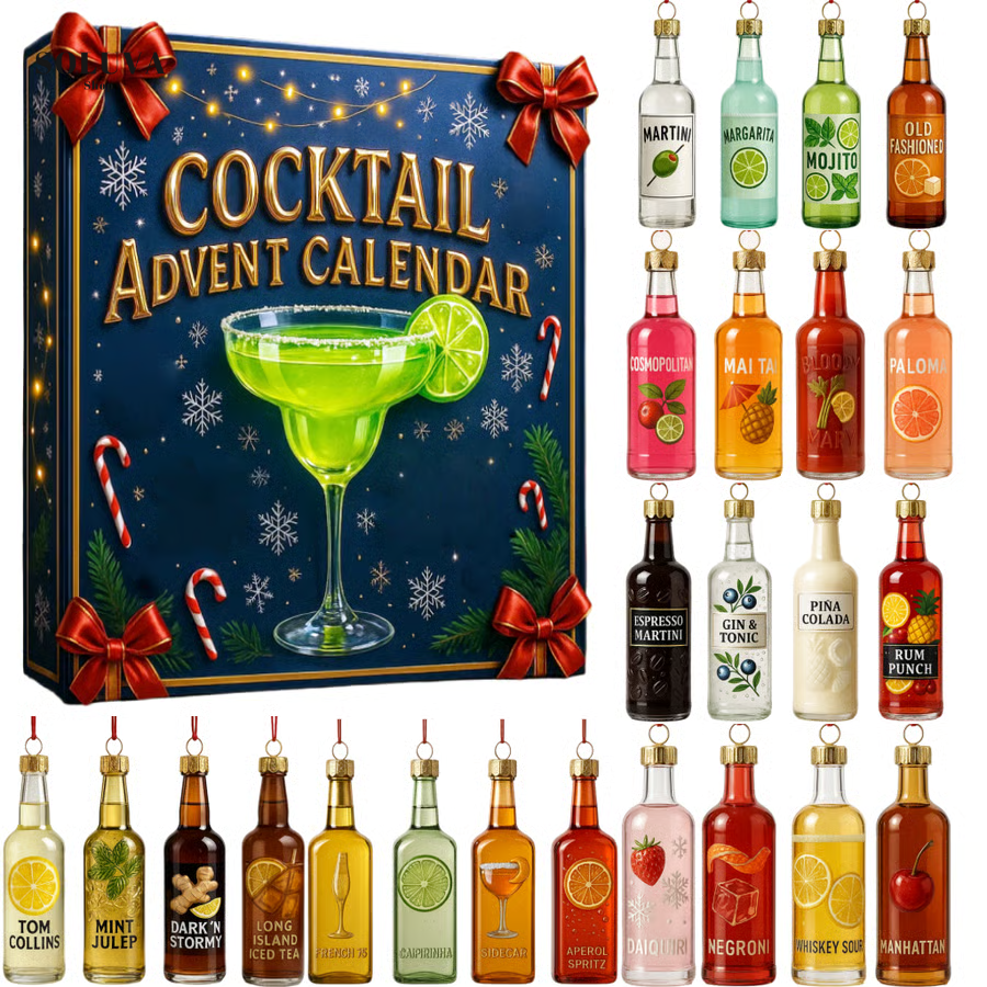 🎄🍸 Cocktail Aftelkalender 2025 – 24 Dagen Vol Feest 🎁