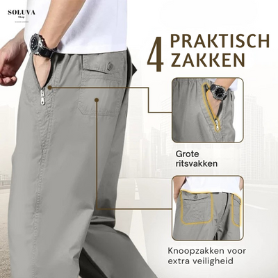 ComfortPants – Comfortabele Stretch Broek met Ritszakken